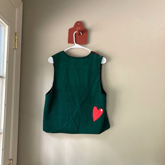 Vintage Susan Bristol Green & Red Patchwork Vest S - Picture 4 of 7